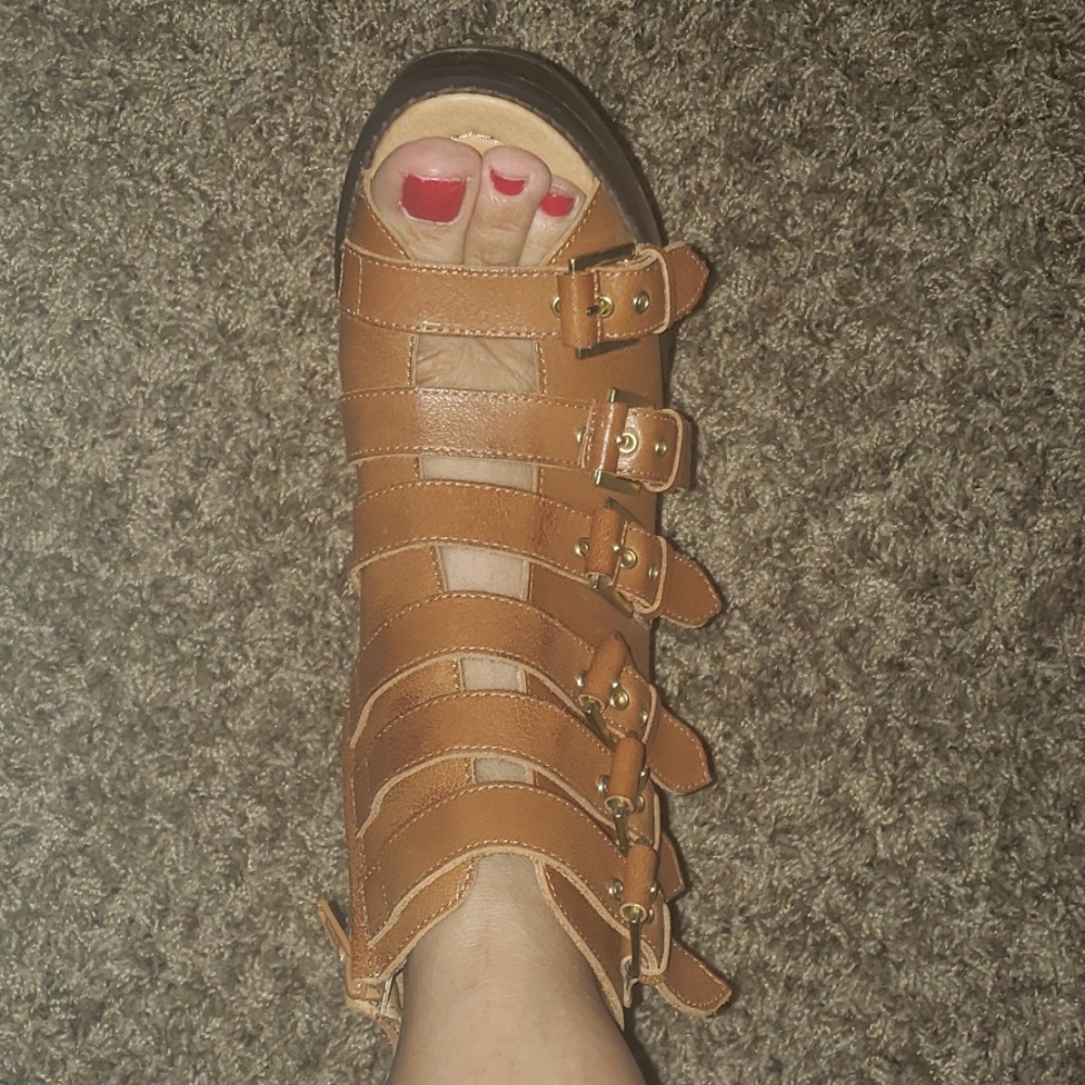 Aldo Leather Platform Strap Gladiator Bootie - image 3